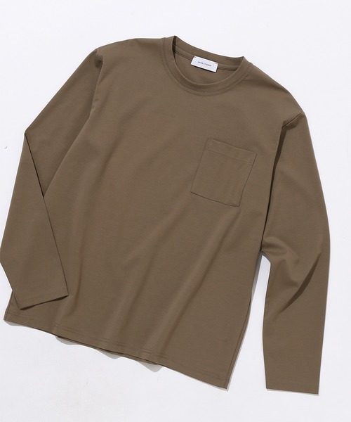 ADAM ET ROPE'（アダムエロペ）の「40Gポンチ ワイドポケットロンT（Tシャツ/カットソー・メンズ・ピンク系その他2/ホワイト系その他2/イエロー系その他3・L/S/M）」の2枚目の写真