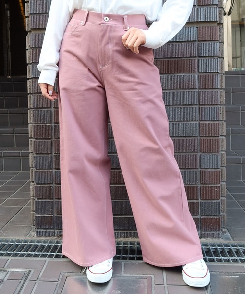 Riberry（リベリー）の「配色ステッチワイドパンツ（その他パンツ・レディース・ブラック/ベージュ/カーキ/グリーン/ライトブラウン/ラベンダー/ピンクベージュ・FREE）」の6枚目の写真