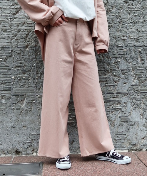 Riberry（リベリー）の「配色ステッチワイドパンツ（その他パンツ・レディース・ブラック/ベージュ/カーキ/グリーン/ライトブラウン/ラベンダー/ピンクベージュ・FREE）」の7枚目の写真