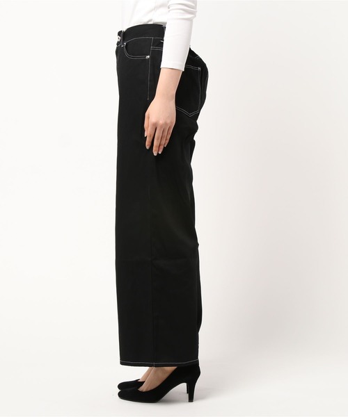 Riberry（リベリー）の「配色ステッチワイドパンツ（その他パンツ・レディース・ブラック/ベージュ/カーキ/グリーン/ライトブラウン/ラベンダー/ピンクベージュ・FREE）」の8枚目の写真