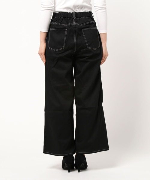 Riberry（リベリー）の「配色ステッチワイドパンツ（その他パンツ・レディース・ブラック/ベージュ/カーキ/グリーン/ライトブラウン/ラベンダー/ピンクベージュ・FREE）」の9枚目の写真