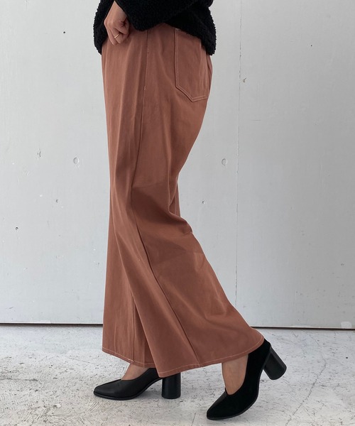 Riberry（リベリー）の「配色ステッチワイドパンツ（その他パンツ・レディース・ブラック/ベージュ/カーキ/グリーン/ライトブラウン/ラベンダー/ピンクベージュ・FREE）」の22枚目の写真