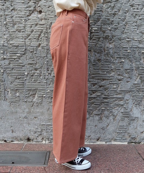 Riberry（リベリー）の「配色ステッチワイドパンツ（その他パンツ・レディース・ブラック/ベージュ/カーキ/グリーン/ライトブラウン/ラベンダー/ピンクベージュ・FREE）」の11枚目の写真