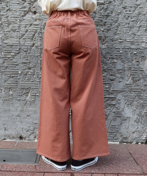 Riberry（リベリー）の「配色ステッチワイドパンツ（その他パンツ・レディース・ブラック/ベージュ/カーキ/グリーン/ライトブラウン/ラベンダー/ピンクベージュ・FREE）」の12枚目の写真