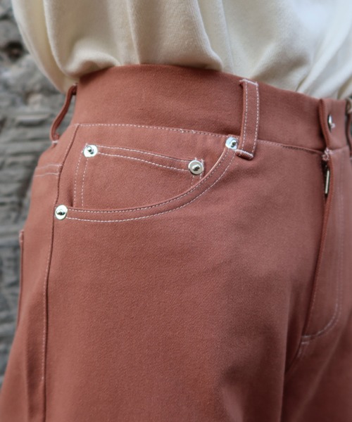 Riberry（リベリー）の「配色ステッチワイドパンツ（その他パンツ・レディース・ブラック/ベージュ/カーキ/グリーン/ライトブラウン/ラベンダー/ピンクベージュ・FREE）」の14枚目の写真