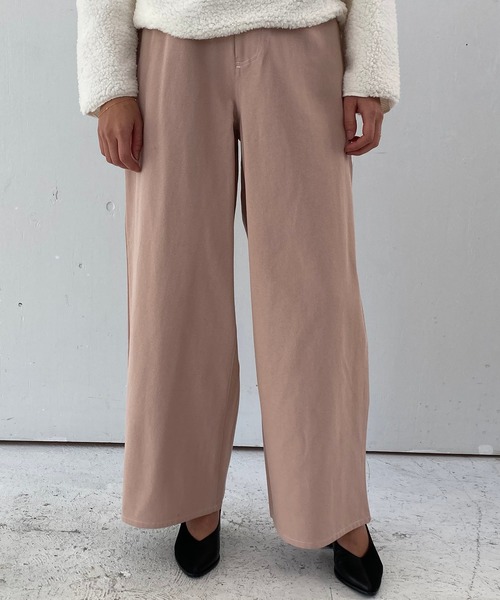 Riberry（リベリー）の「配色ステッチワイドパンツ（その他パンツ・レディース・ブラック/ベージュ/カーキ/グリーン/ライトブラウン/ラベンダー/ピンクベージュ・FREE）」の15枚目の写真