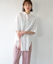 LOWRYS FARM | ハーフスリーブチュニックシャツ　878586(シャツ/ブラウス)