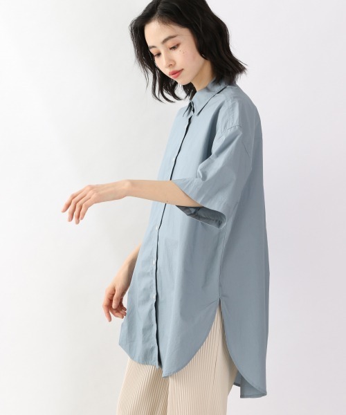 LOWRYS FARM（ローリーズファーム）の「ハーフスリーブチュニックシャツ　878586（シャツ/ブラウス・レディース・オフホワイト/イエロー/ブルー/ブラック・FREE）」の3枚目の写真