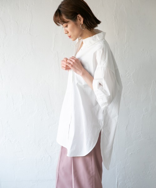 LOWRYS FARM（ローリーズファーム）の「ハーフスリーブチュニックシャツ　878586（シャツ/ブラウス・レディース・オフホワイト/イエロー/ブルー/ブラック・FREE）」の12枚目の写真