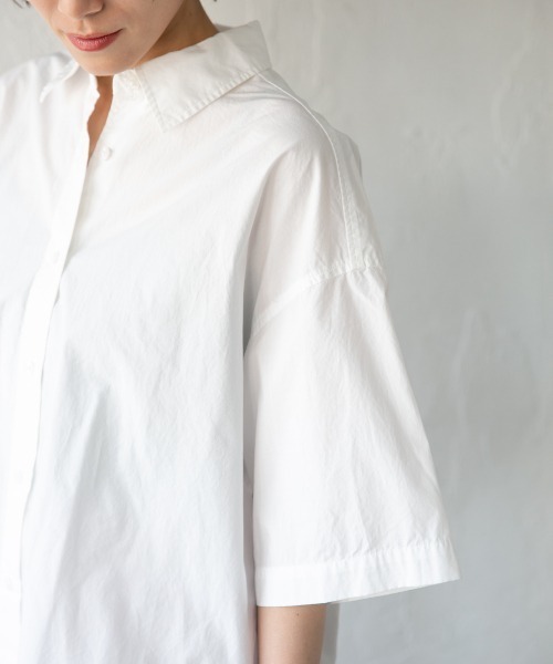 LOWRYS FARM（ローリーズファーム）の「ハーフスリーブチュニックシャツ　878586（シャツ/ブラウス・レディース・オフホワイト/イエロー/ブルー/ブラック・FREE）」の8枚目の写真