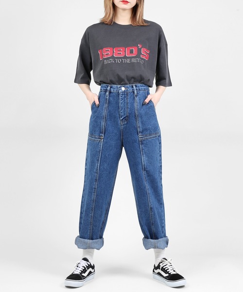 DING（ディング）の「DING/1980sビッグシルエットTシャツ（Tシャツ/カットソー・レディース・ホワイト/スミクロ・FREE）」の8枚目の写真
