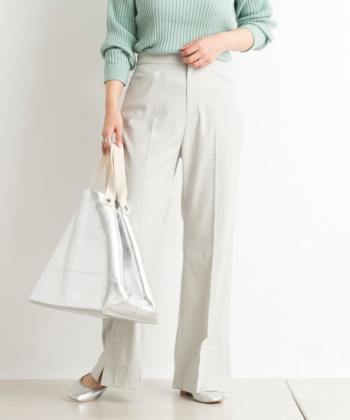 DouDou(ドゥドゥ)の「【SS】セミフレアパンツA(その他パンツ・レディース・ライトグレー/オフホワイト・38/36)」の2枚目の写真