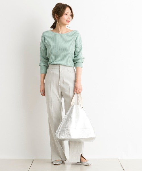 DouDou(ドゥドゥ)の「【SS】セミフレアパンツA(その他パンツ・レディース・ライトグレー/オフホワイト・38/36)」の8枚目の写真