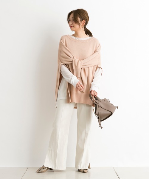 DouDou(ドゥドゥ)の「【SS】セミフレアパンツA(その他パンツ・レディース・ライトグレー/オフホワイト・38/36)」の10枚目の写真