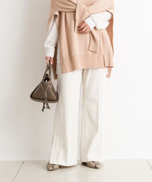 DouDou(ドゥドゥ)の「【SS】セミフレアパンツA(その他パンツ・レディース・ライトグレー/オフホワイト・38/36)」の5枚目の写真