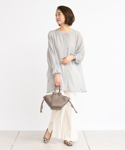 DouDou(ドゥドゥ)の「【SS】セミフレアパンツA(その他パンツ・レディース・ライトグレー/オフホワイト・38/36)」の6枚目の写真