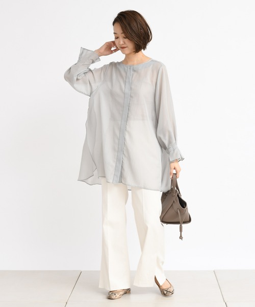 DouDou(ドゥドゥ)の「【SS】セミフレアパンツA(その他パンツ・レディース・ライトグレー/オフホワイト・38/36)」の17枚目の写真