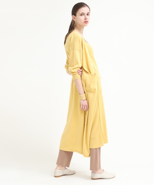 RNA-N（アールエヌエーエヌ）の「K2494 リネンコットンロングカーディガン（カーディガン/ボレロ・レディース・オートミール/イエロー/グレイッシュベージュ・MEDIUM）」の10枚目の写真
