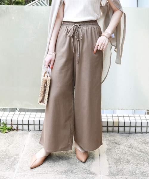 美品✨Aimeine エメイン オールインワン ワイドパンツ ベージュ系 M 楽天市場】リネン ブレンド ワイド ベイカー サロペット