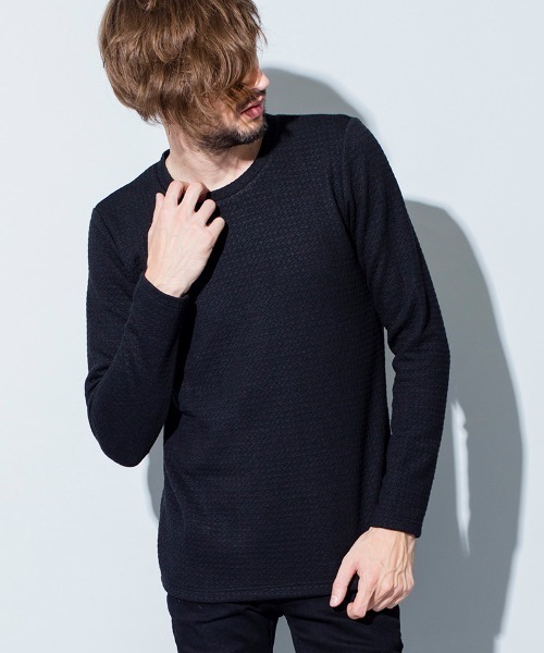 NO ID.(ノーアイディ)の「mlt3129-ボンディングC-N-PO プルオーバー(Tシャツ/カットソー・メンズ・ワイン/ホワイト/グレー/ブラック・2/1/3)」の1枚目の写真