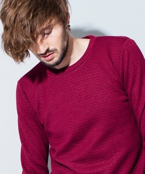 NO ID.(ノーアイディ)の「mlt3129-ボンディングC-N-PO プルオーバー(Tシャツ/カットソー・メンズ・ワイン/ホワイト/グレー/ブラック・2/1/3)」の5枚目の写真