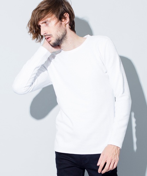 NO ID.(ノーアイディ)の「mlt3129-ボンディングC-N-PO プルオーバー(Tシャツ/カットソー・メンズ・ワイン/ホワイト/グレー/ブラック・2/1/3)」の10枚目の写真