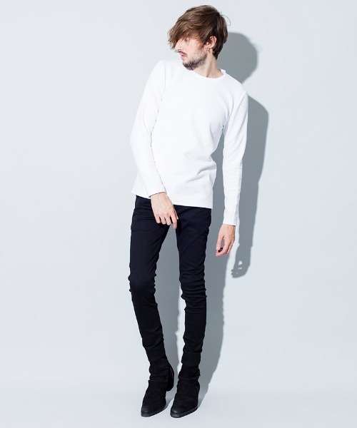 NO ID.(ノーアイディ)の「mlt3129-ボンディングC-N-PO プルオーバー(Tシャツ/カットソー・メンズ・ワイン/ホワイト/グレー/ブラック・2/1/3)」の11枚目の写真