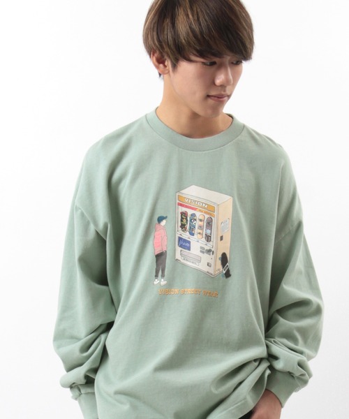 VISION STREET WEAR(ヴィジョンストリートウェア)の「【VISION STREET WEAR/ヴィジョンストリートウェア】 オーバーサイズ イラスト Tシャツ(Tシャツ/カットソー・メンズ・クリーム/パープル/チャコールグレー/ライトブルー/キナリ/ブラック系その他3/ベージュ/アイボリー/オフホワイト/ピンク/ダークブラック・M/L/XL)」の10枚目の写真