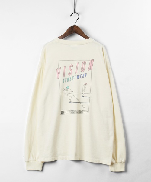 VISION STREET WEAR(ヴィジョンストリートウェア)の「【VISION STREET WEAR/ヴィジョンストリートウェア】 オーバーサイズ イラスト Tシャツ(Tシャツ/カットソー・メンズ・クリーム/パープル/チャコールグレー/ライトブルー/キナリ/ブラック系その他3/ベージュ/アイボリー/オフホワイト/ピンク/ダークブラック・M/L/XL)」の13枚目の写真