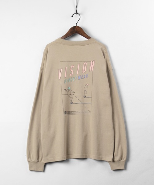 VISION STREET WEAR(ヴィジョンストリートウェア)の「【VISION STREET WEAR/ヴィジョンストリートウェア】 オーバーサイズ イラスト Tシャツ(Tシャツ/カットソー・メンズ・クリーム/パープル/チャコールグレー/ライトブルー/キナリ/ブラック系その他3/ベージュ/アイボリー/オフホワイト/ピンク/ダークブラック・M/L/XL)」の17枚目の写真