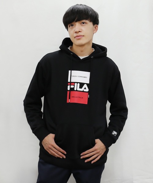 FILA(フィラ)の「【FILA/フィラ】デザインプリント ビッグシルエット スウェット パーカー 裏毛(パーカー・メンズ・ベージュ/ブラック/ネイビー/ホワイト・L/M/LL)」の11枚目の写真