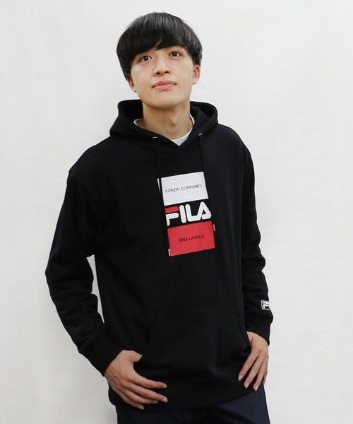 FILA(フィラ)の「【FILA/フィラ】デザインプリント ビッグシルエット スウェット パーカー 裏毛(パーカー・メンズ・ベージュ/ブラック/ネイビー/ホワイト・L/M/LL)」の9枚目の写真