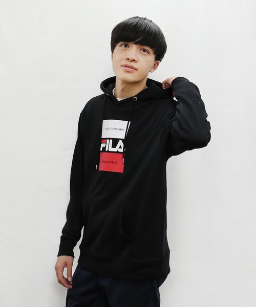 FILA(フィラ)の「【FILA/フィラ】デザインプリント ビッグシルエット スウェット パーカー 裏毛(パーカー・メンズ・ベージュ/ブラック/ネイビー/ホワイト・L/M/LL)」の10枚目の写真