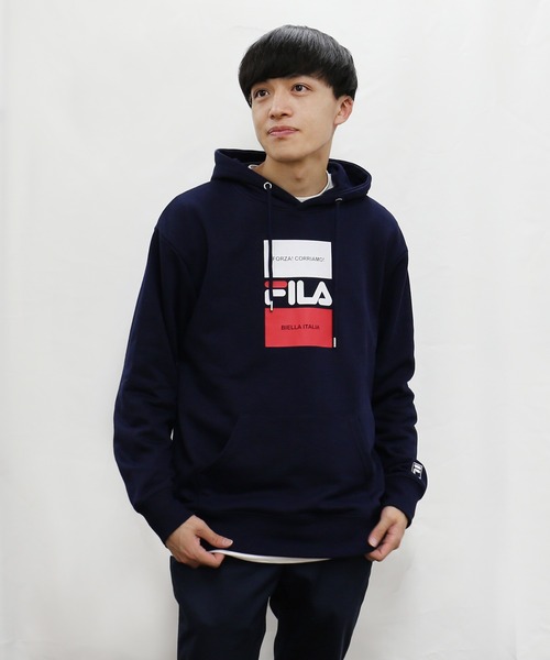 FILA(フィラ)の「【FILA/フィラ】デザインプリント ビッグシルエット スウェット パーカー 裏毛(パーカー・メンズ・ベージュ/ブラック/ネイビー/ホワイト・L/M/LL)」の14枚目の写真