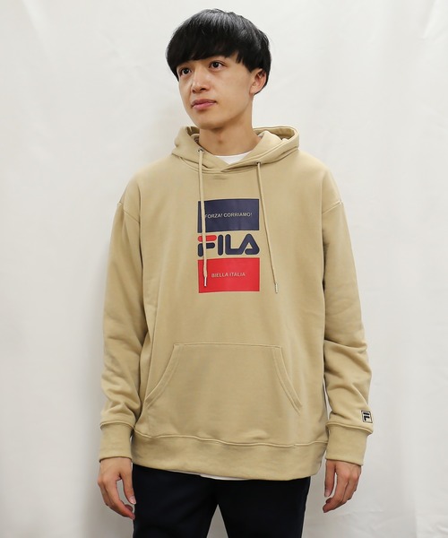 FILA(フィラ)の「【FILA/フィラ】デザインプリント ビッグシルエット スウェット パーカー 裏毛(パーカー・メンズ・ベージュ/ブラック/ネイビー/ホワイト・L/M/LL)」の17枚目の写真