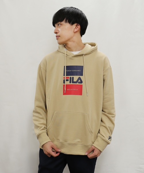 FILA(フィラ)の「【FILA/フィラ】デザインプリント ビッグシルエット スウェット パーカー 裏毛(パーカー・メンズ・ベージュ/ブラック/ネイビー/ホワイト・L/M/LL)」の19枚目の写真