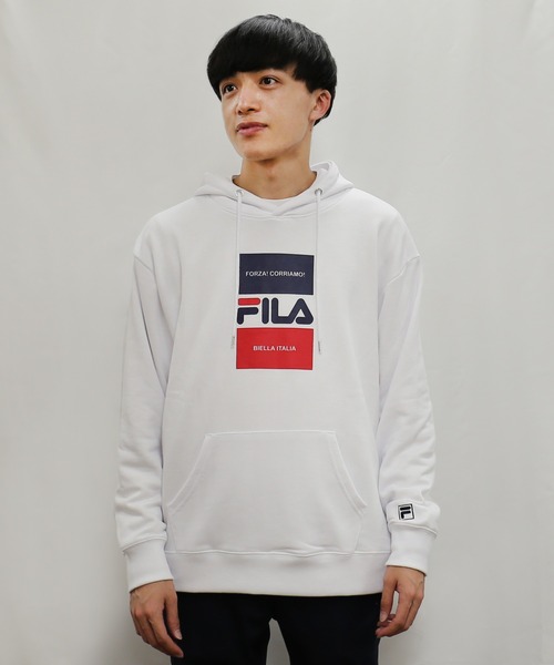 FILA(フィラ)の「【FILA/フィラ】デザインプリント ビッグシルエット スウェット パーカー 裏毛(パーカー・メンズ・ベージュ/ブラック/ネイビー/ホワイト・L/M/LL)」の7枚目の写真