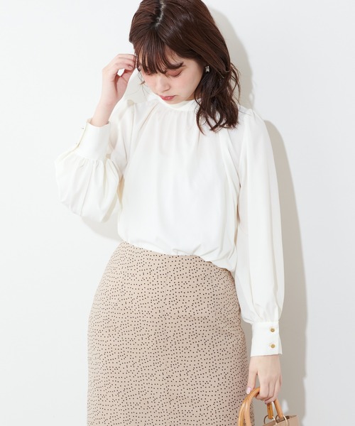 natural couture(ナチュラルクチュール)の「前後2WAYクラシカルBIGボータイブラウス(シャツ/ブラウス)」|オフホワイト