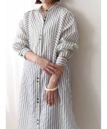 ストライプシャツドレス