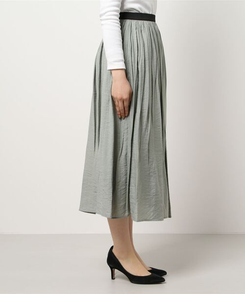 COMME CA ISM(コムサイズム)の「〈ウエストゴム〉 ワッシャー ギャザースカート(スカート・レディース・ブルー/ミント/グレイッシュベージュ・SMALL/MEDIUM/LARGE/X-LARGE)」の4枚目の写真