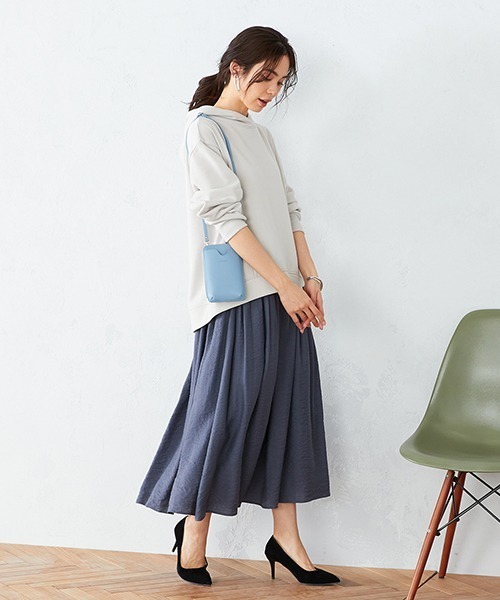 COMME CA ISM(コムサイズム)の「〈ウエストゴム〉 ワッシャー ギャザースカート(スカート・レディース・ブルー/ミント/グレイッシュベージュ・SMALL/MEDIUM/LARGE/X-LARGE)」の6枚目の写真