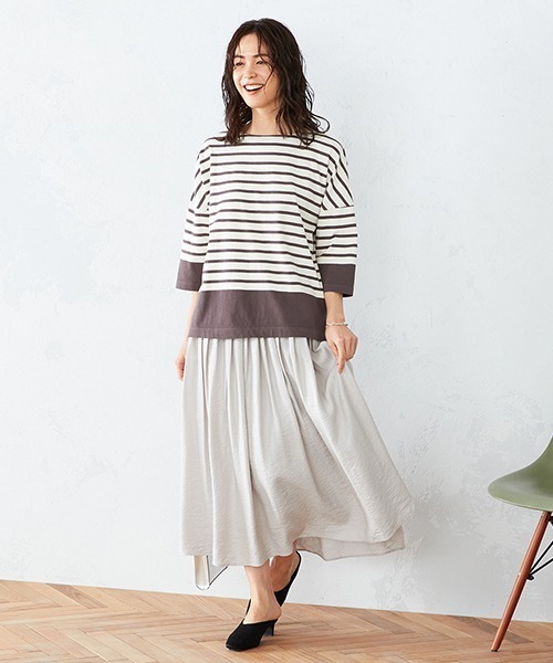 COMME CA ISM(コムサイズム)の「〈ウエストゴム〉 ワッシャー ギャザースカート(スカート・レディース・ブルー/ミント/グレイッシュベージュ・SMALL/MEDIUM/LARGE/X-LARGE)」の8枚目の写真