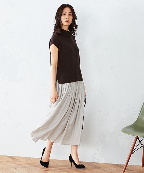 COMME CA ISM(コムサイズム)の「〈ウエストゴム〉 ワッシャー ギャザースカート(スカート・レディース・ブルー/ミント/グレイッシュベージュ・SMALL/MEDIUM/LARGE/X-LARGE)」の9枚目の写真