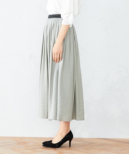 COMME CA ISM(コムサイズム)の「〈ウエストゴム〉 ワッシャー ギャザースカート(スカート・レディース・ブルー/ミント/グレイッシュベージュ・SMALL/MEDIUM/LARGE/X-LARGE)」の11枚目の写真