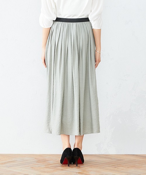COMME CA ISM(コムサイズム)の「〈ウエストゴム〉 ワッシャー ギャザースカート(スカート・レディース・ブルー/ミント/グレイッシュベージュ・SMALL/MEDIUM/LARGE/X-LARGE)」の12枚目の写真