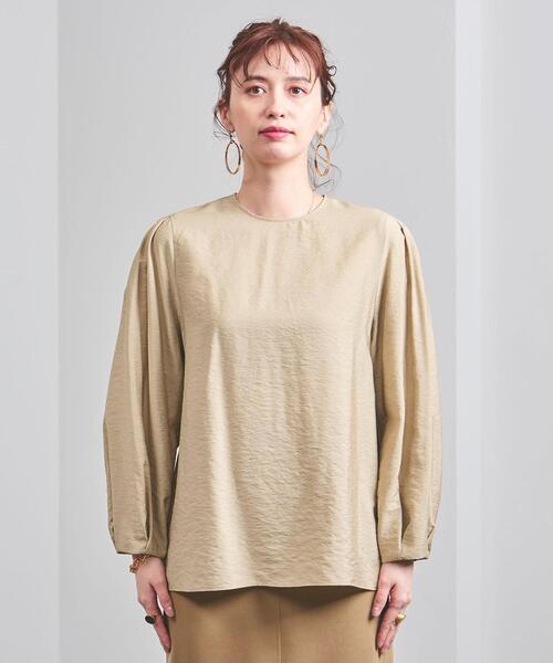 ユナイテッドアローズ／クルーネック×タックスリーブゆったりブラウス ベージュ UNITED ARROWS（ユナイテッドアローズ）の「UBC タックスリーブ