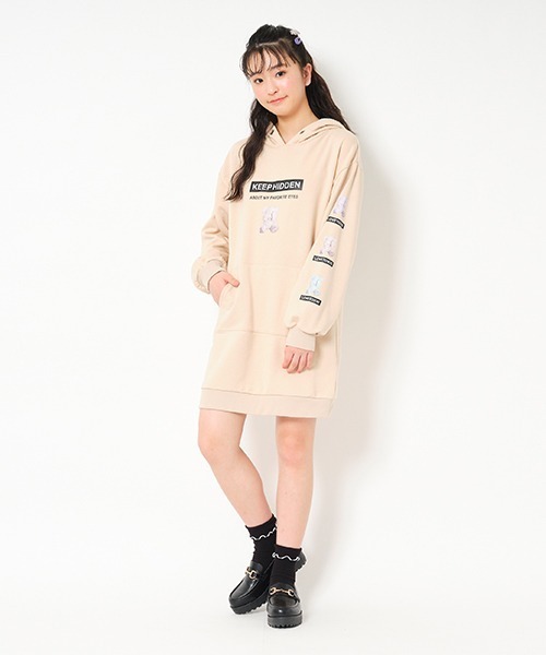 セール 裏毛 目隠しベアパーカーワンピース ワンピース Lovetoxic ラブトキシック のファッション通販 Zozotown