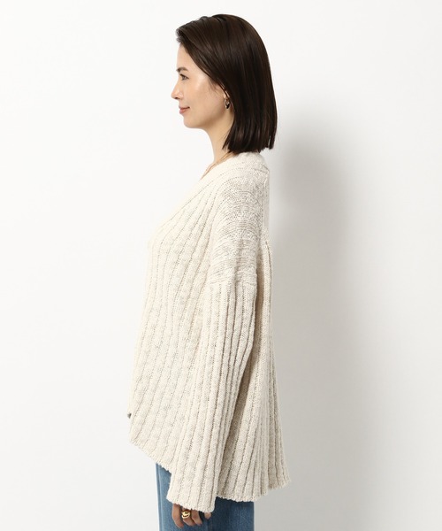 BABYLONE（バビロン）の「BABYLONE/Vネックリブカーディガン【手洗い