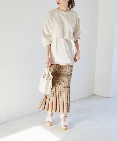 Heather（ヘザー）の「ミニ裏毛素材レイヤードカットソー２Ｐ　942325（Tシャツ/カットソー・レディース・ホワイト/ブルー/レッド・FREE）」の10枚目の写真