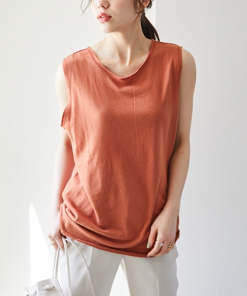 Heather（ヘザー）の「ミニ裏毛素材レイヤードカットソー２Ｐ　942325（Tシャツ/カットソー・レディース・ホワイト/ブルー/レッド・FREE）」の6枚目の写真